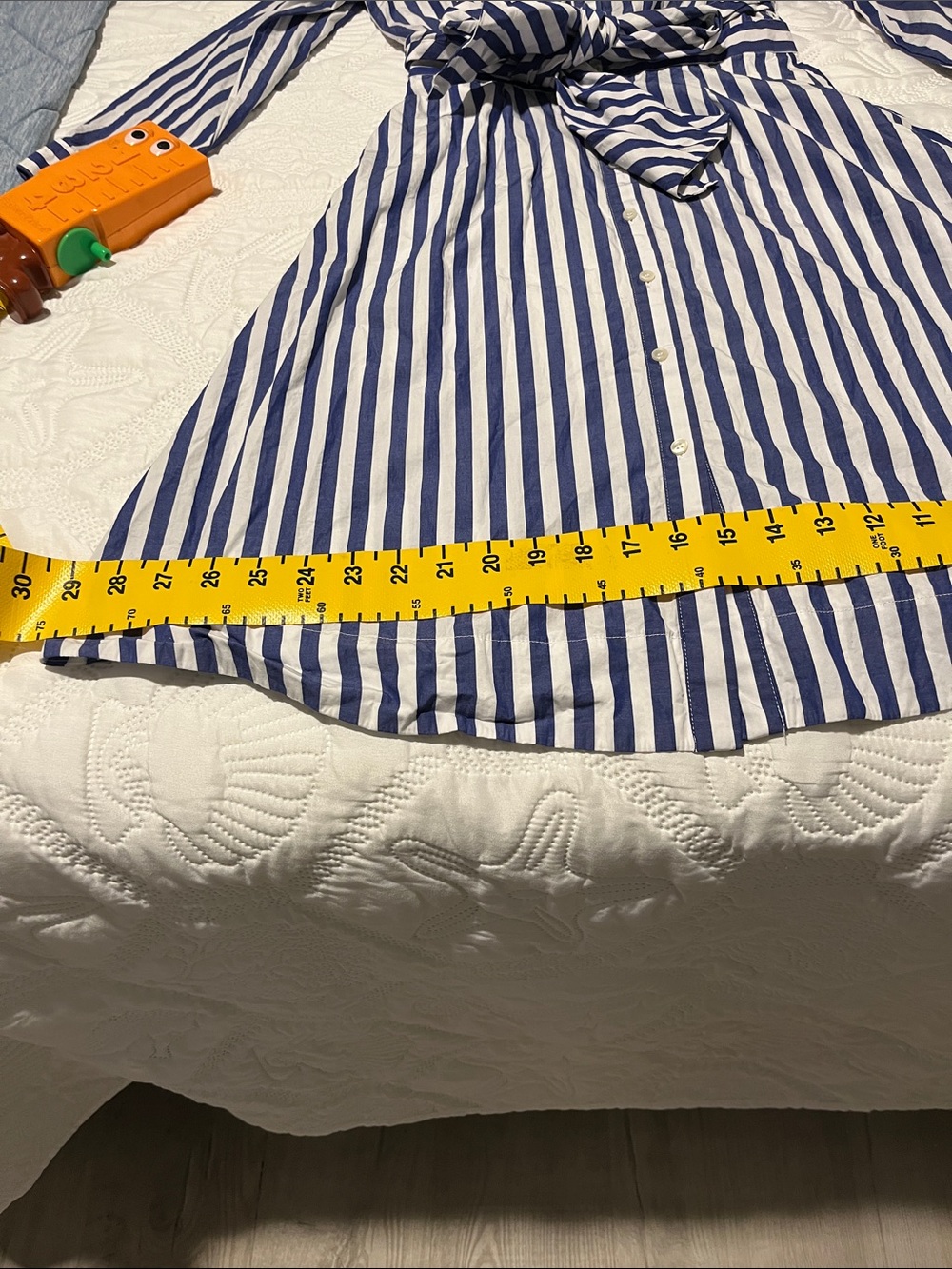 J. Crew Purple and White Striped Long-Sleeve Shirt Dress - Picture 6 of 16